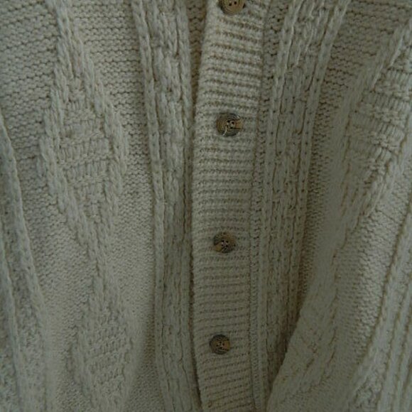 1960's Pendleton Heavy 100% Virgin Wool Mens Creame Cardigan Sweater Size L USA - Picture 3 of 6